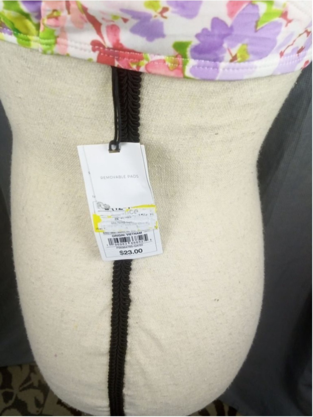 Shade & Shore Women's Halter Bikini Top Large White Pink Floral - Picture 5 of 7